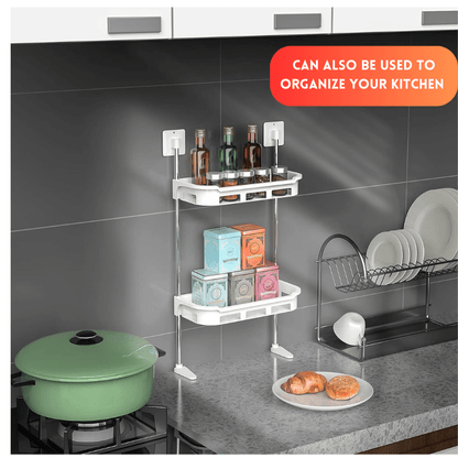 Toilet Shelf Two Layer, 2 tier Wall Hanging Toilet Storage Shelf happyhome