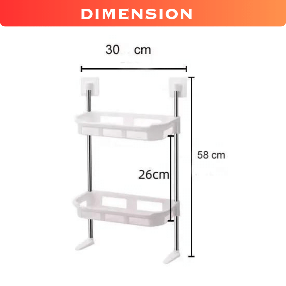 Toilet Shelf Two Layer, 2 tier Wall Hanging Toilet Storage Shelf happyhome