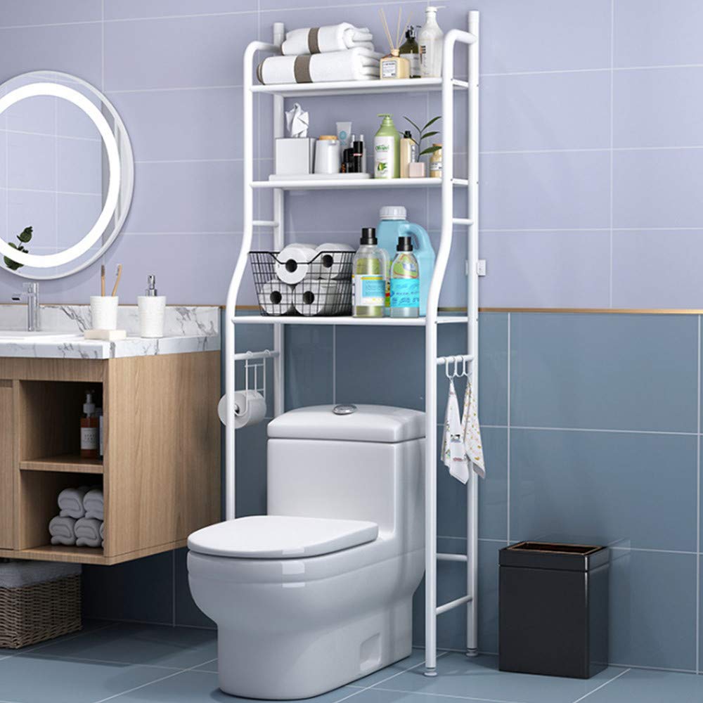 Toilet Storage Rack, Metal Bathroom Shelf happyhome