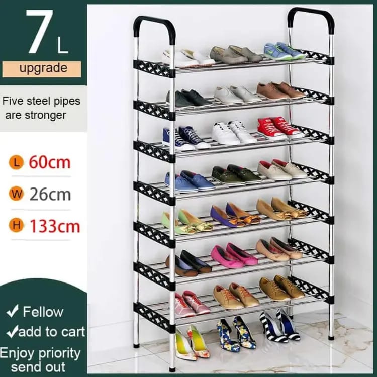 Metal Shoe Rack 7 Layer, Shoe Rack without Cover