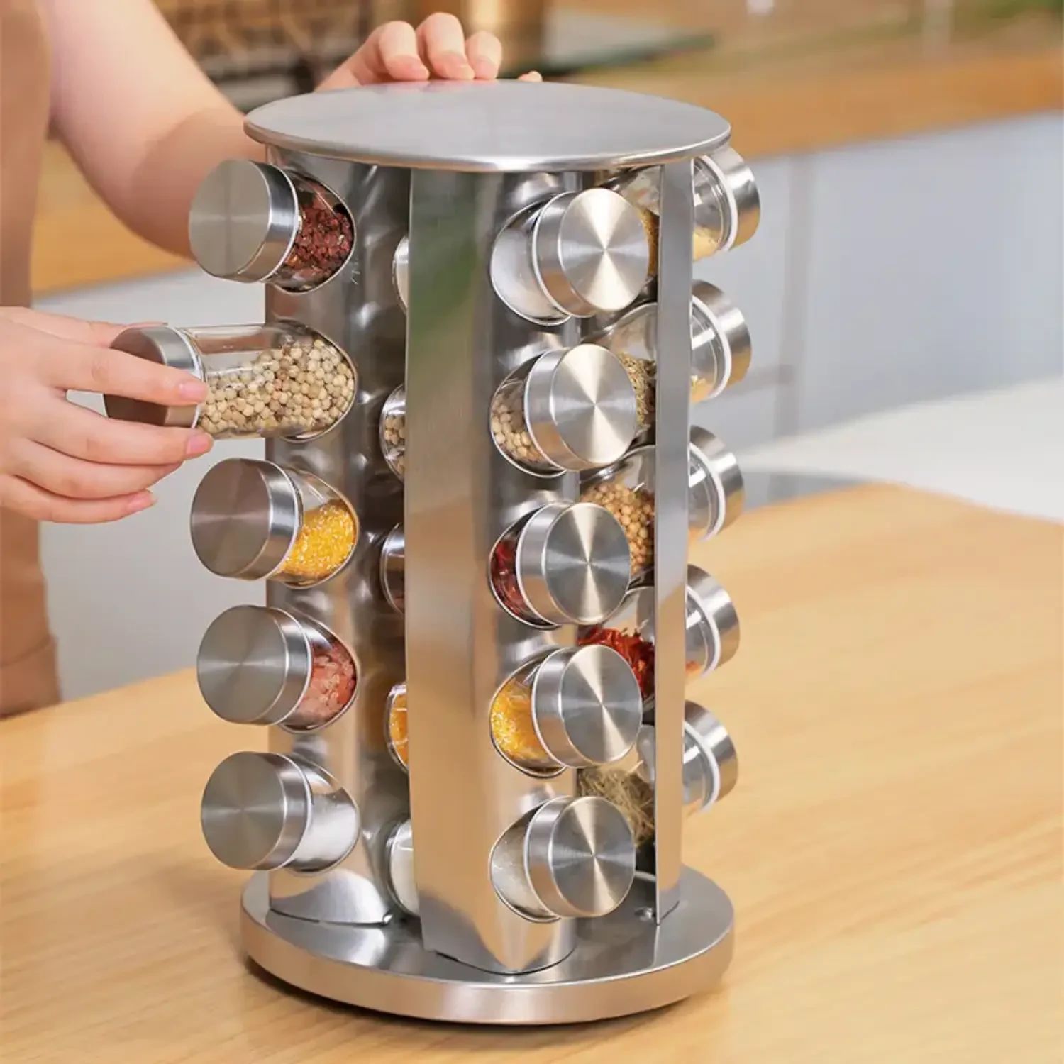 Rotating Spice Rack | 12 Bottle Spice Rack – happyhome