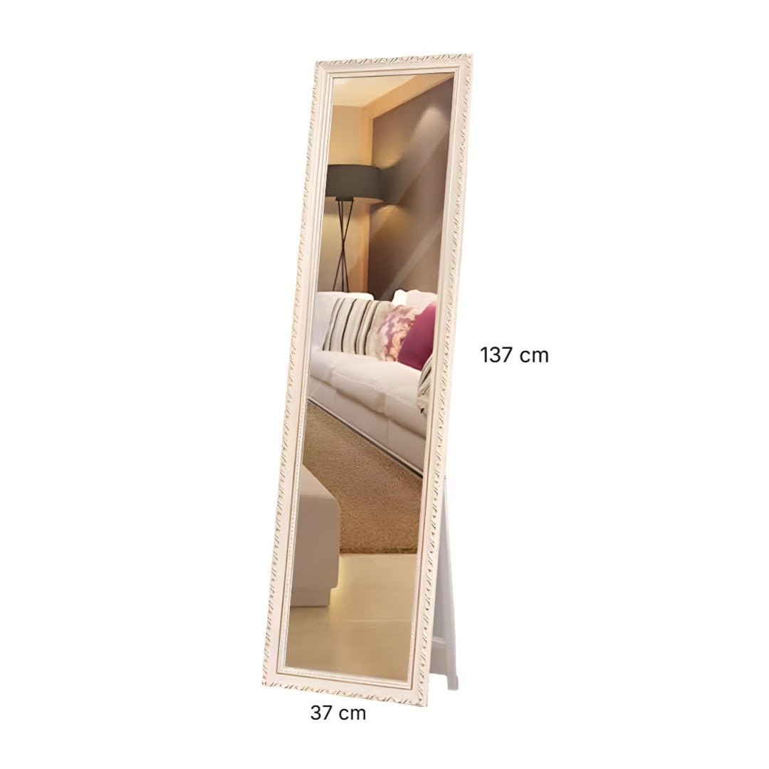 Full-Length Mirror, Standing Mirror with Wooden Frame