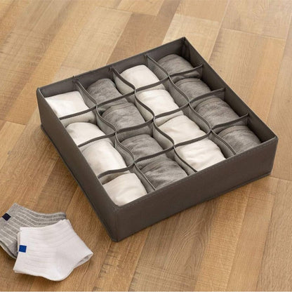 Fabric Storage Box with Compartments, Compartment Storage Organizer Boxes for Baby Clothes, Ties, Socks, Panties, Belts