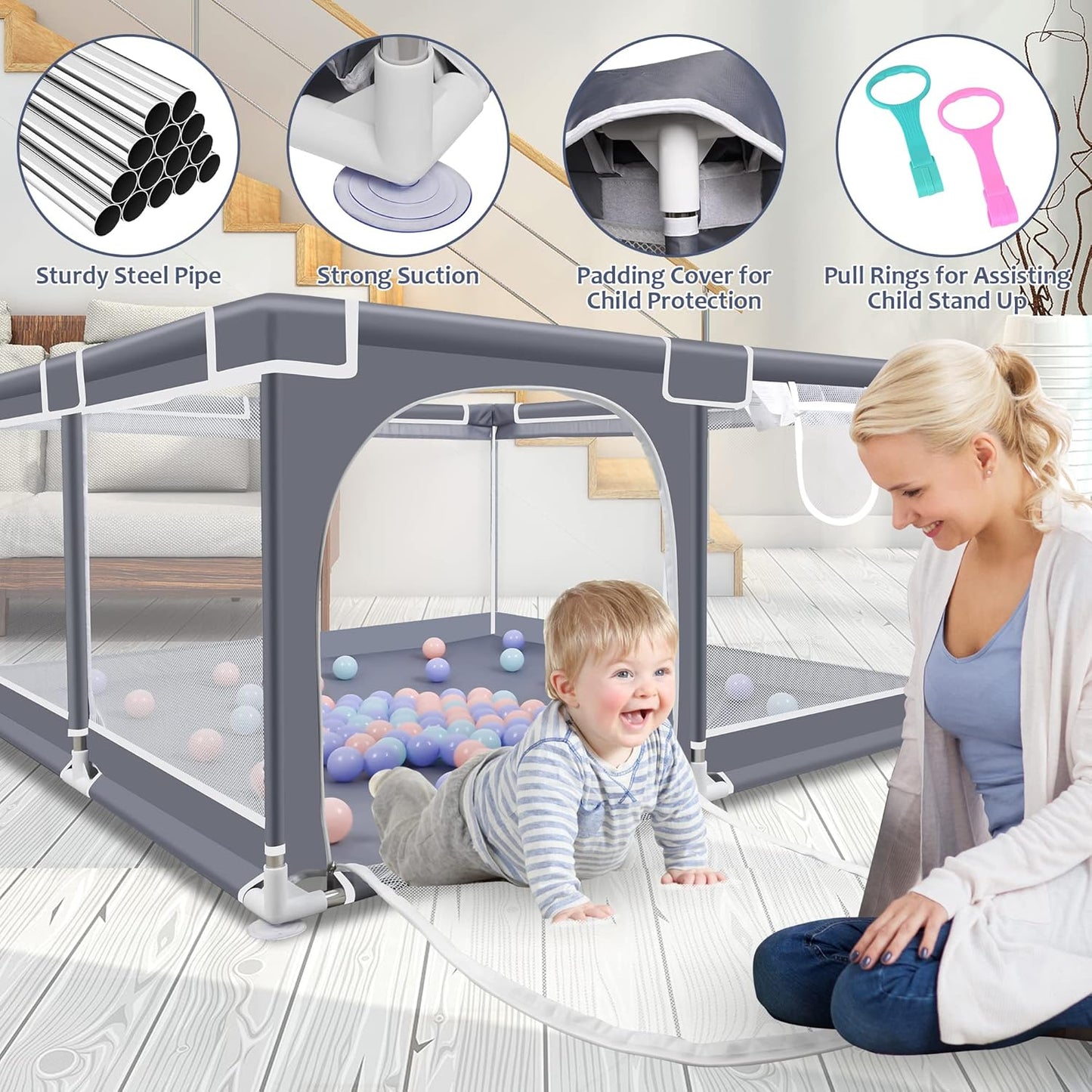 Baby Playpen,Play Yard Playpen for Babies and Toddlers