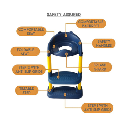 Kids Toilet Training Seat with Ladder, Foldable Potty Training Ladder Seat