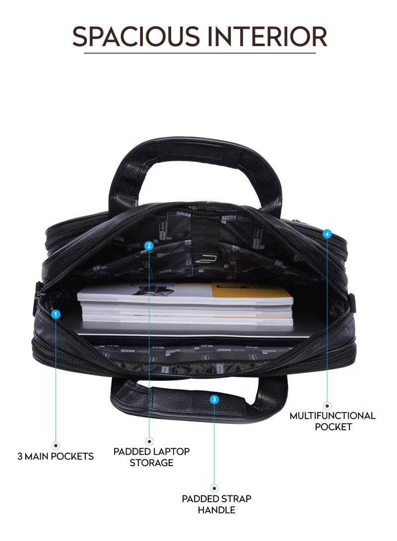 PARAJOHN Secure Business Laptop Bag with Hideaway Handles