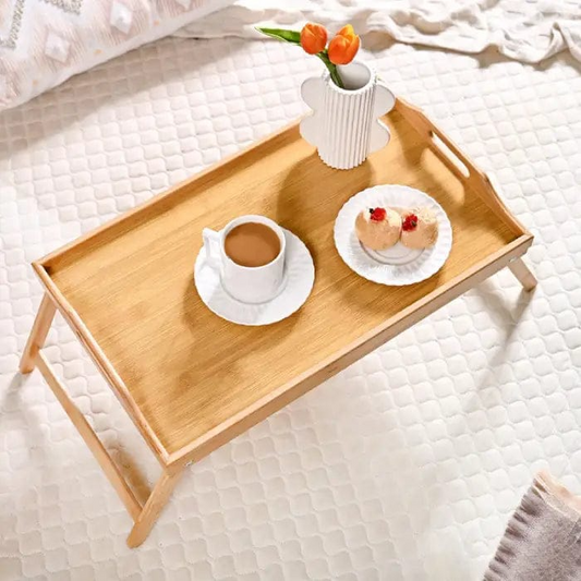 Bamboo Bed Tray, Foldable Bed Tray