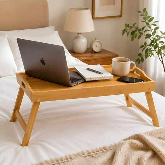 Bamboo Bed Tray, Foldable Bed Tray