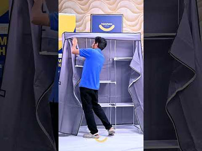 3 Column Cloth Wardrobe, Portable Fabric Wardrobe for Clothes
