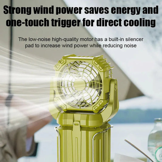 Solar Camping Fan with LED Light,